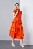 Diynav Dress Sweet Wooden Ear-Stupling Long Heavy Industry Folding Haewn Dress Women 2025 Spring And Summer