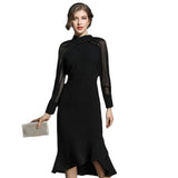 Diynav Women's Clothing 2025 Early Spring New Fashion Temperament Long-Sleeved Fishtail Dress