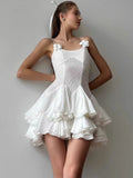 Diynav Summer New Body-Repair Sexy Perspective Sling Dress High-End Temperament Lotus Leaf Skirt Small Dress Dress
