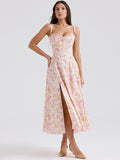 Diynav Solid Color Sexy Tective Dress Body Shaped Fish Bone Tie Sling Small Top Suit Dress