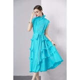 Diynav Dress Sweet Wooden Ear-Stupling Long Heavy Industry Folding Haewn Dress Women 2025 Spring And Summer