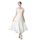 Diynav Goods Heavy Industry Lace Three-Dimensional Square Dress Dress Women 2025 Summer New Gas Shade Meat Mesh Yarn Long Dress