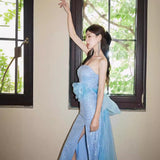 Diynav Dress 2024 New Three-Dimensional Flowers With Corset Dress High-End Fine Shiny Fishtail Dress
