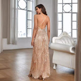 Diynav Selling 2024 Sexy Women's Deep V-Necked Shoulder Summer Irregular Temperament Sling Joint Dress
