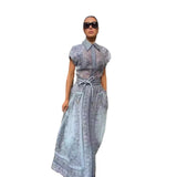Diynav 2025 Autumn And Winter New Catwalk Printing Positioning Two Sets Of High-End Shirt Tops With Long Skirts