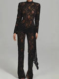 Diynav Burst New Hot Babes Sexy Lace Hollow Horn Sleeves To Repair Jumpsuit Jumpsuit Woman