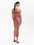 Diynav Fashion Dress Elegant V-Neck Sexy Hot Diamond Into Shoulder Sleeve Banquet Dress Bodyd Women