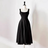 Diynav Dress Summer Spring And Summer New French Style Neckless Sleeve Sling Vest Fairy Net Taupong Dress Party