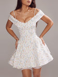 Diynav New Sexy Shoulder Sling Dress Fashion Temperament Print Poneng Skirt Dress Dress Dress Dress Dress Dress