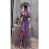 Diynav New Women's Sexy Slant Shoulder Shoulder Long Sleeve Broken Flower Dress Dress High-End Big Swing Flowers