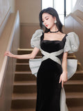 Diynav Dress Dress Host Female Fishtail French High-End Light Luxury High-End Niche Vocal Music Exam Banquet Famous Fae