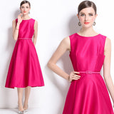 Diynav New French Temperament Light Style Light Wind To The Waist Thin Fashion Long Sleeveless Dress