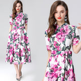 Diynav Women's Dress 2025 Summer New Collection Of Thin Temperament Print Big Swing Shirt Dress