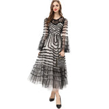 Diynav Lotus Leaf Side Round Horn Long Sleeve Apricot Dress Long Dress Autumn And Winter Women's Dress New 2025