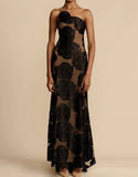 Diynav Women's New Sexy Dress Black Perspective Sling Skirt Sexy Bareback Dress Dress Evening Dress
