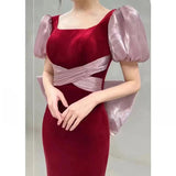 Diynav Dress Dress Host Female Fishtail French High-End Light Luxury High-End Niche Vocal Music Exam Banquet Famous Fae