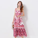 Diynav Blue And White Porcelain Beauty Sling Dress 2025 Summer Dress New Waist Pressure Folding Commuting Print Dress