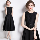 Diynav New French Temperament Light Style Light Wind To The Waist Thin Fashion Long Sleeveless Dress