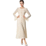 Diynav Industry Three-Dimensional Plate Flower Collar Horn Long-Sleeved Retro Princess Dress Dress Women's New Spring And Summer 2025