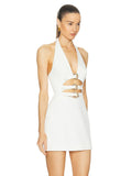 Diynav Sexy Hollow Hanging Back Hanging Neck Dress Metal Decorative Temperament Dress Skirt Skirt Skirt