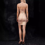 Diynav Luxury Hot-Stuffed Bright Diamond White Chest Short Skirt Party With A Hip Bandage Evening Dress Woman