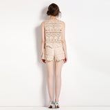 Diynav Knitted Knitted Vest Women's Korean Version Of Loose Tuk Tuk Tat + Babes Shorts Two Sets