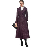 Diynav Industry Wool Long-Sleeved Sleeves Clame Collar Fashion Double Buckle Purple Coat Woman New Spring And Autumn 2025