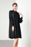 Diynav Design Feeling Flower Sleeve Dress Women's New Spring And Autumn Folds Large Size Loose Mother Dress Long