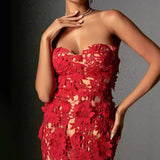 Diynav New Female-Sense Summer Breast-Wear Lace Banquet Women's Long Evening Dress Dress