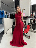 Diynav Women's Clothing 2025 Spring And Summer New Sexy Tight Dress Mesh Three-Dimensional Flower Dress Dress