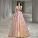Diynav Dress Bride 2025 New Net Yarn Thin Annual Banquet Host Mermaid Shoulder Evening Dress Woman