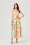 Diynav Court Wind Shattered Flowers Hanging Dress Women's Summer Net Yarn Hollow Waist Design Chic Dress