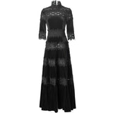 Diynav Industry Collared Back-Wive Dress Water-Soluble Hooks Hollow Velvet Dress Women's Spring And Summer 2025