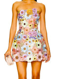 Diynav Women's New Sexy Body Trim Corset Dress Flower Decoration A Skirt Banquet Evening Dress Dress
