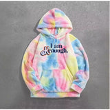 Diynav Autumn And Winter New Personalized Street Tweed Lamb Languid Languid Wind Loose Tie Dye I Am Kenough Company