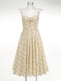Diynav Sale Of New Sexy Slings Print Dress Mid-Length Dress High-End Temperament Thin Tie Dress Dress Dress Dress