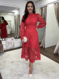 Diynav Women's New French Lace Collar Bubble Bubble Sleeve Dress Temperament To Show Skinny Dress