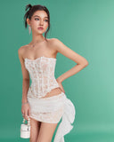 Diynav Lace Lace Lace Tective Back Strapped With Ass Dress Two Sets
