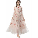Diynav Industry Lily Three-Dimensional Lace Collar Long-Sleeved Lotus Side Princess Dress New Women's Autumn And Winter 2024