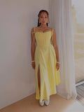 Diynav Solid Color Sexy Tective Dress Body Shaped Fish Bone Tie Sling Small Top Suit Dress
