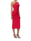 Diynav Women's Fashion Pure-Color Single-Shoulder-To-Back Open Fork With A Tight Belt-Coated And A-Fated-Waded Dress Party Evening Dress