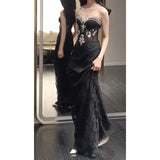 Diynav Dress With Bra Dress Woman 2024 Autumn New High-End Light Luxury Niche Banquet Heavy Industry Dress