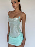 Diynav Women's Sexy Perspective View Of The Sling Dress With The Temperament Of The Dress Body Flowers