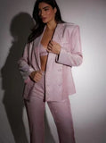 Diynav And Summer New Women's Clothing Hot Selling Solid Color Sequin Fashion Casual Set Shirt Underwear Straight Trousers