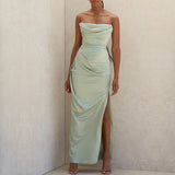 Diynav New Silk And Satin Braked Fork And Knee Dress Dress Sexy Evening Dress