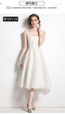 Diynav Hepburnian Niche Temperament Retro Sling With Large Hem Pendulum Sling Dress Fluffy Dress Dress