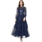 Diynav Industry Lily Retro Lotus Leaves Side Spliced Apricot Sweet Swing Dress Dress Autumn And Winter Women's Dress 2024