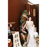 Diynav Dress Corset Dress Temperament Famous High-End Goddess Fan High-End Banquet Toasting Clothes Light Fishtail Dress