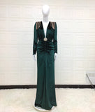 Diynav Women's Sexy Deep V-Neck Velvet Dress Dress French High-End Temperament Dress Dress Woman