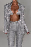 Diynav And Summer New Women's Clothing Hot Selling Solid Color Sequin Fashion Casual Set Shirt Underwear Straight Trousers